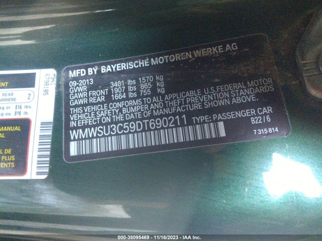 2013 MINI HARDTOP WMWSU3C59DT690211 Photo 8