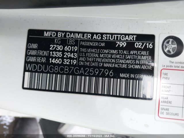 WDDUG8CB7GA259796 Mercedes-Benz S 550