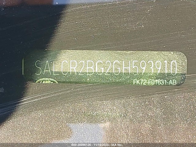 SALCR2BG2GH593910 Land Rover Discovery Sport Hse