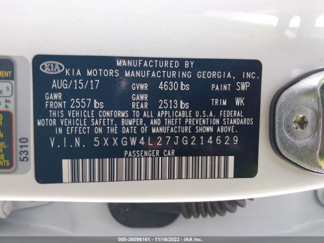 5XXGW4L27JG214629 KIA Optima Sx Turbo