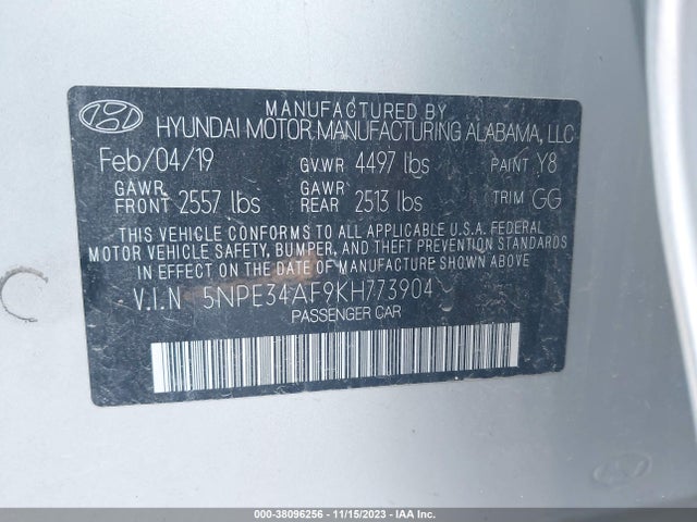 Hyundai SONATA SEL 2019 5NPE34AF9KH773904 Image 9