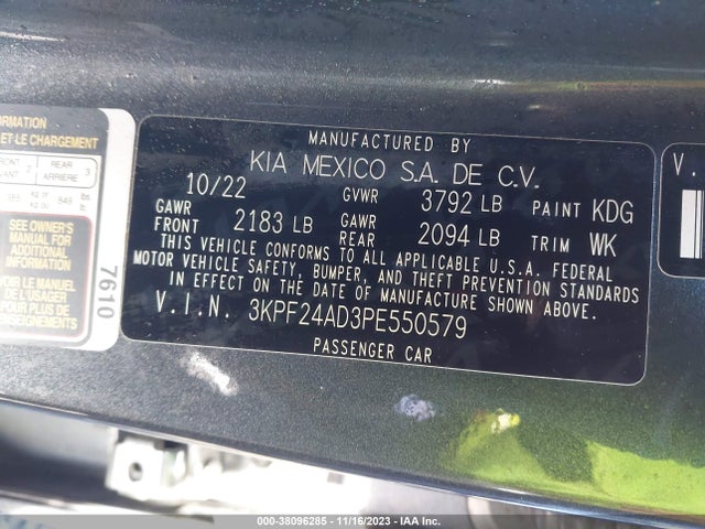 KIA Forte Lxs 2023 3KPF24AD3PE550579 Image 9
