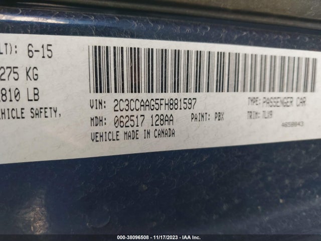 Chrysler 300 Limited 2015 2C3CCAAG5FH881597 Image 9