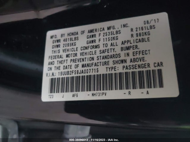 19UUB2F59JA007715 Acura Tlx Tech Pkg