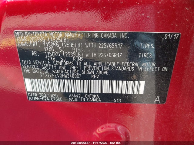 Toyota RAV4 LE 2017 2T3ZFREV0HW348807 Image 9