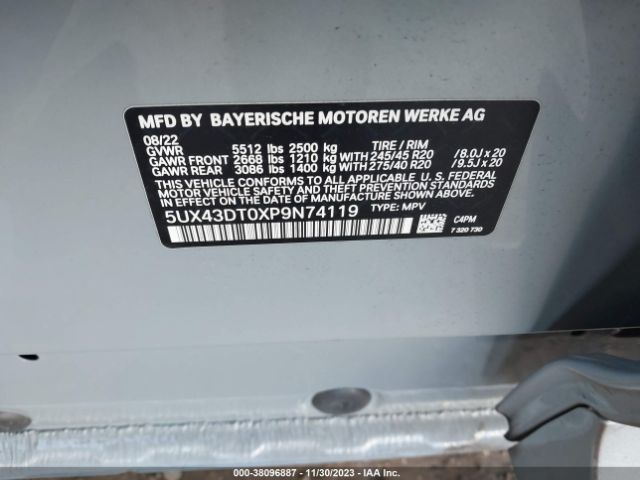 5UX43DT0XP9N74119 BMW X4 M40i