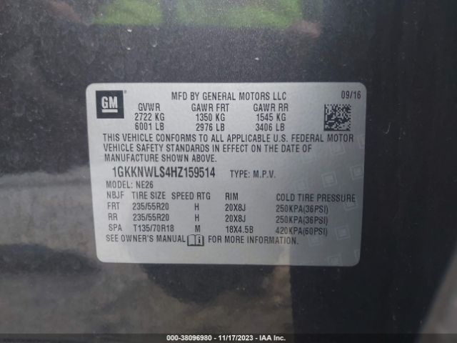 1GKKNWLS4HZ159514 GMC Acadia Slt-2
