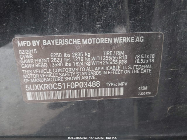 5UXKR0C51F0P03488 BMW X5 Xdrive35i