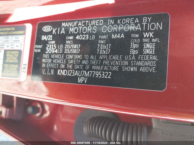 KIA SOUL S 2021 KNDJ23AU7M7795322 Image 9