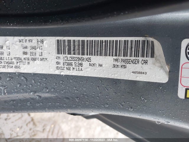 2009 CHRYSLER SEBRING TOURING VIN: 1C3LC55D29N501425