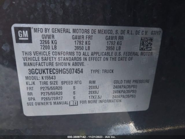 3GCUKTEC9HG507454 Chevrolet Silverado 1500 High Country