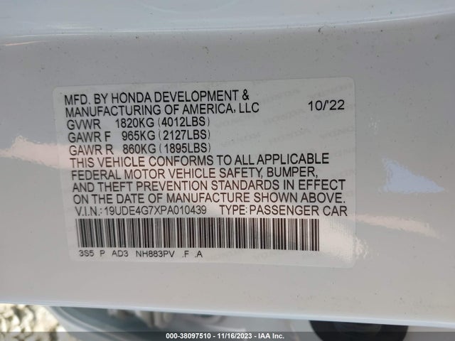 Acura Integra W/a-spec Tech Package 2023 19UDE4G7XPA010439 Image 9