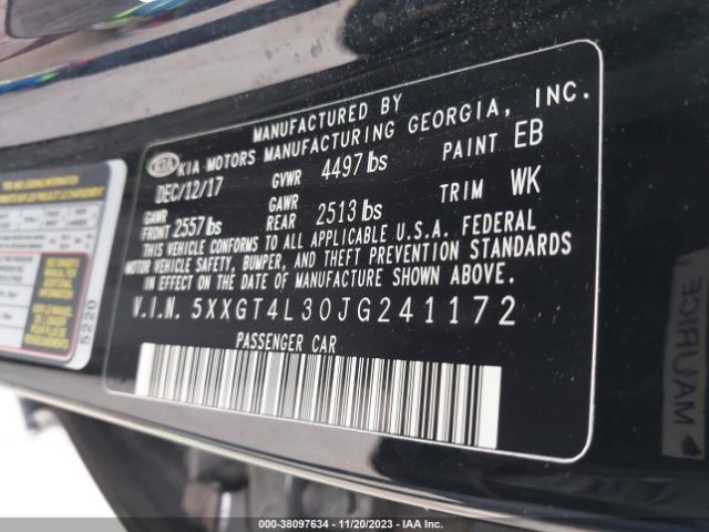 5XXGT4L30JG241172 KIA Optima S