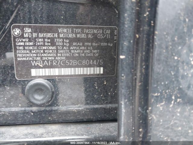 2011 BMW 535I WBAFR7C52BC804475 Photo 8