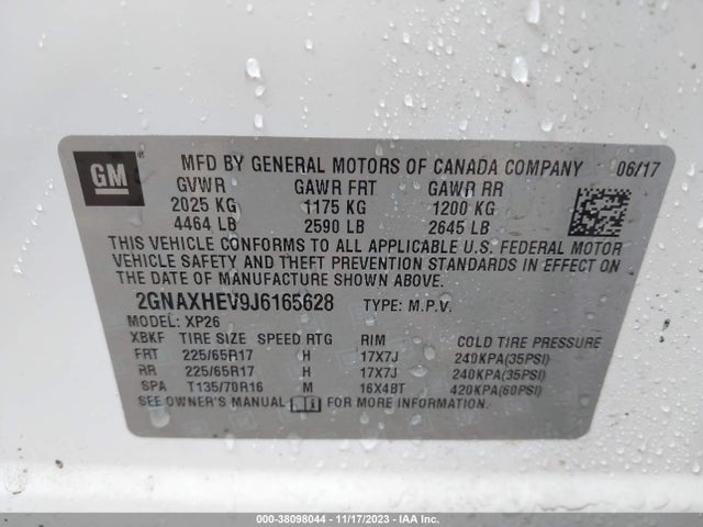 Chevrolet EQUINOX LS 2018 2GNAXHEV9J6165628 Image 9
