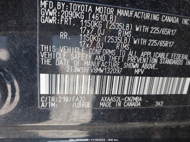 Toyota Rav4 Xle 2021 2T3W1RFV8MW132097 Image 9