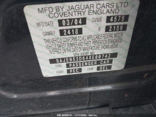 2004 JAGUAR X-TYPE SAJEB52D64XE00742 Photo 8