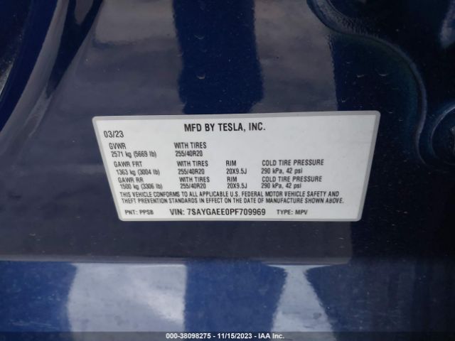 2023 TESLA MODEL Y 7SAYGAEE0PF709969 Photo 8