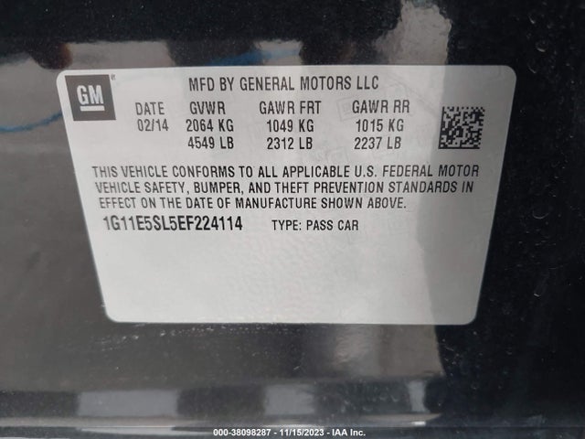 Chevrolet MALIBU 2LT 2014 1G11E5SL5EF224114 Image 9