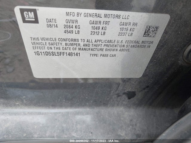 Chevrolet MALIBU 2LT 2015 1G11D5SL5FF148141 Image 9