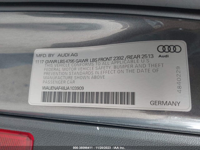 WAUENAF48JA103909 Audi A4 2.0t Tech Premium/2.0t Premium