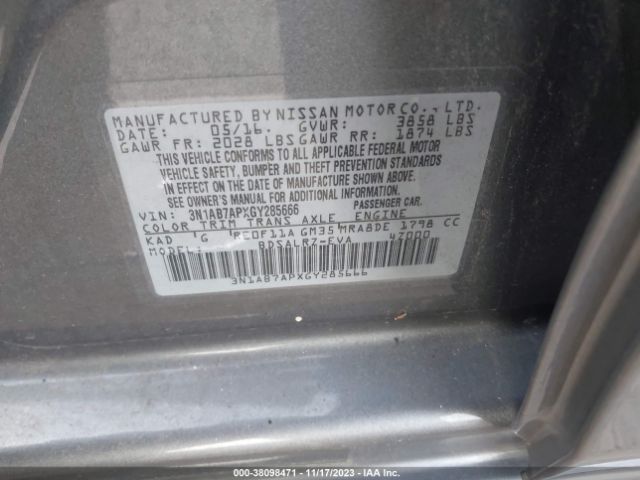 3N1AB7APXGY285666 Nissan SENTRA SR