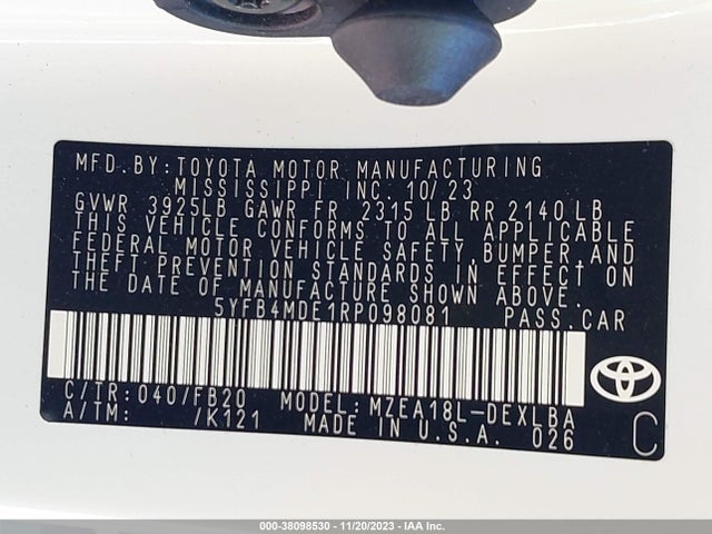 Toyota COROLLA LE 2024 5YFB4MDE1RP098081 Image 9