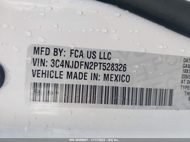 3C4NJDFN2PT528326 Jeep Compass Latitude Lux