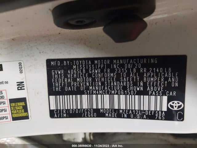 Toyota Corolla Se 6mt 2021 5YFM4MCE7MP061507 Image 9