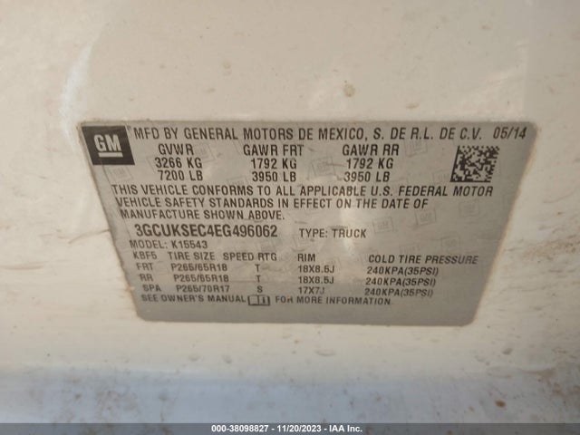 Chevrolet Silverado 1500 2lz 2014 3GCUKSEC4EG496062 Image 9