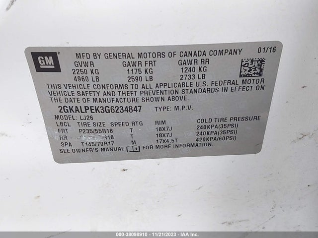 GMC Terrain Slt 2016 2GKALPEK3G6234847 Image 8