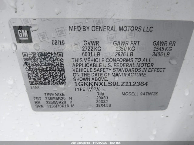 GMC Acadia Awd Denali 2020 1GKKNXLS9LZ112364 Image 9