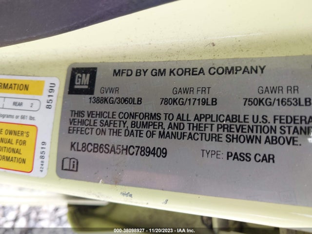 Chevrolet Spark Ls Cvt 2017 KL8CB6SA5HC789409 Image 9
