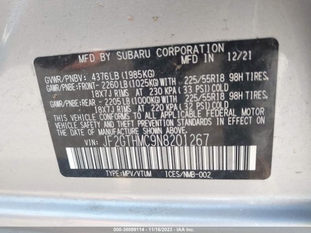 JF2GTHMC9N8201267 Subaru Crosstrek Limited