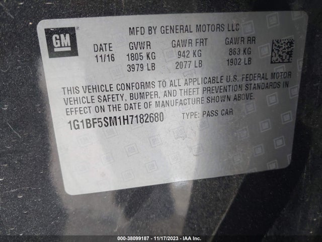 Chevrolet Cruze Premier 2017 1G1BF5SM1H7182680 Image 9
