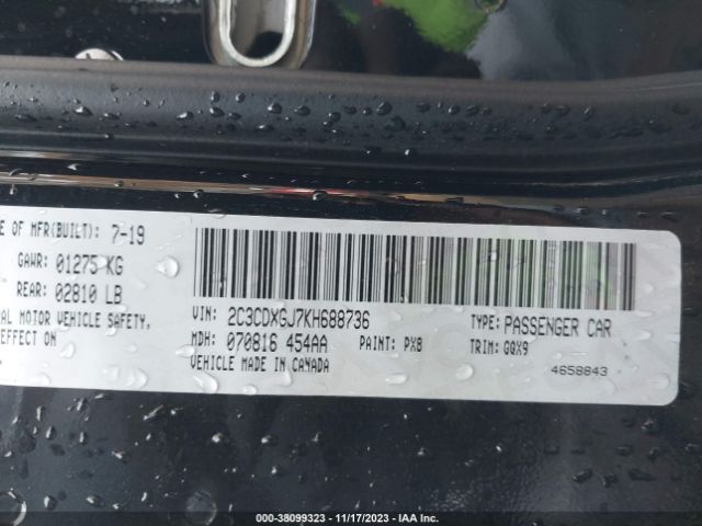 2C3CDXGJ7KH688736 Dodge Charger Scat Pack Rwd