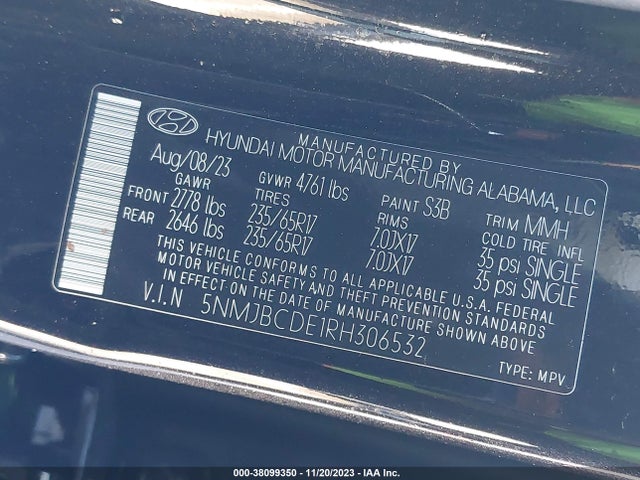 Hyundai TUCSON SEL 2024 5NMJBCDE1RH306532 Image 9