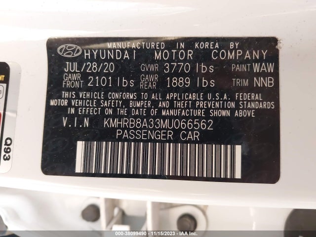 Hyundai Venue Se 2021 KMHRB8A33MU066562 Image 9