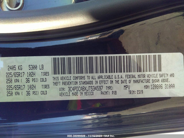 Dodge JOURNEY SE 2018 3C4PDCABXJT534597 Image 9