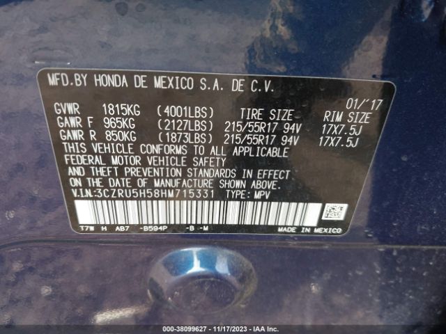 3CZRU5H58HM715331 Honda HR-V EX