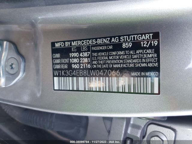W1K3G4EB8LW047066 Mercedes-Benz A 220