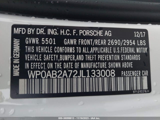 2018 PORSCHE PANAMERA WP0AB2A72JL133008 Photo 8