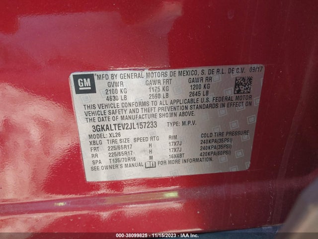 GMC Terrain Sle 2018 3GKALTEV2JL157233 Image 9