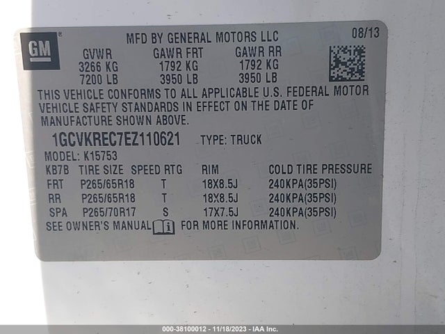 Chevrolet Silverado 1500 2lt 2014 1GCVKREC7EZ110621 Image 9