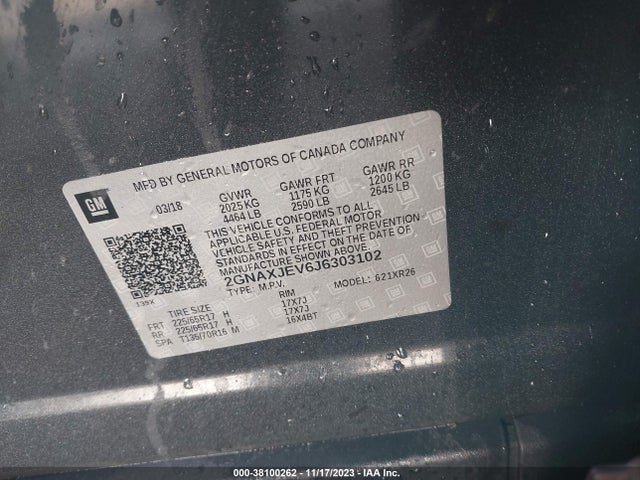 Chevrolet EQUINOX LT 2018 2GNAXJEV6J6303102 Image 9