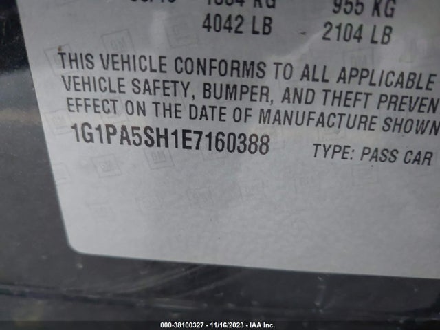 2014 CHEVROLET CRUZE LS AUTO VIN: 1G1PA5SH1E7160388