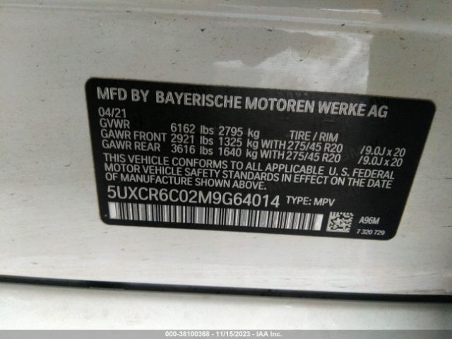 5UXCR6C02M9G64014 BMW X5 Xdrive40i