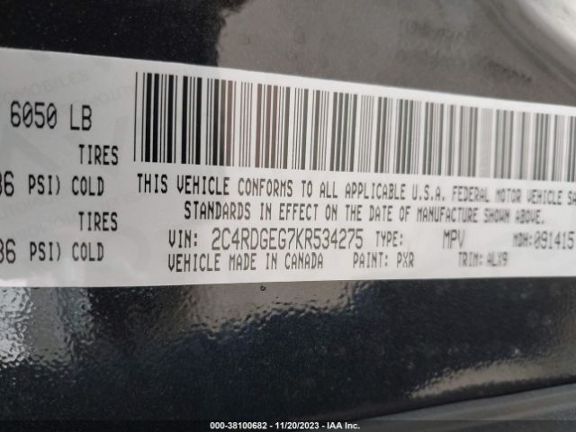 2C4RDGEG7KR534275 Dodge Grand Caravan Gt