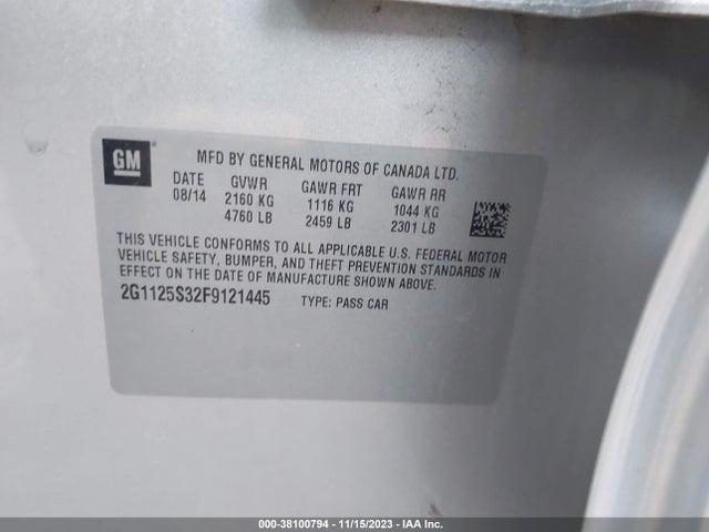 Chevrolet Impala 2lt 2015 2G1125S32F9121445 Image 9