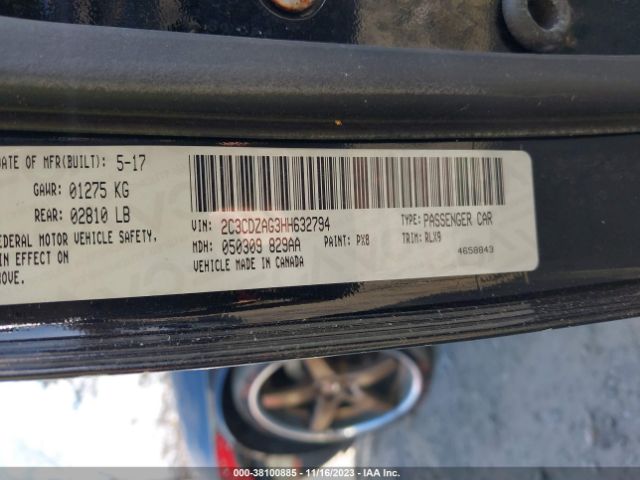 2C3CDZAG3HH632794 Dodge Challenger Sxt Plus